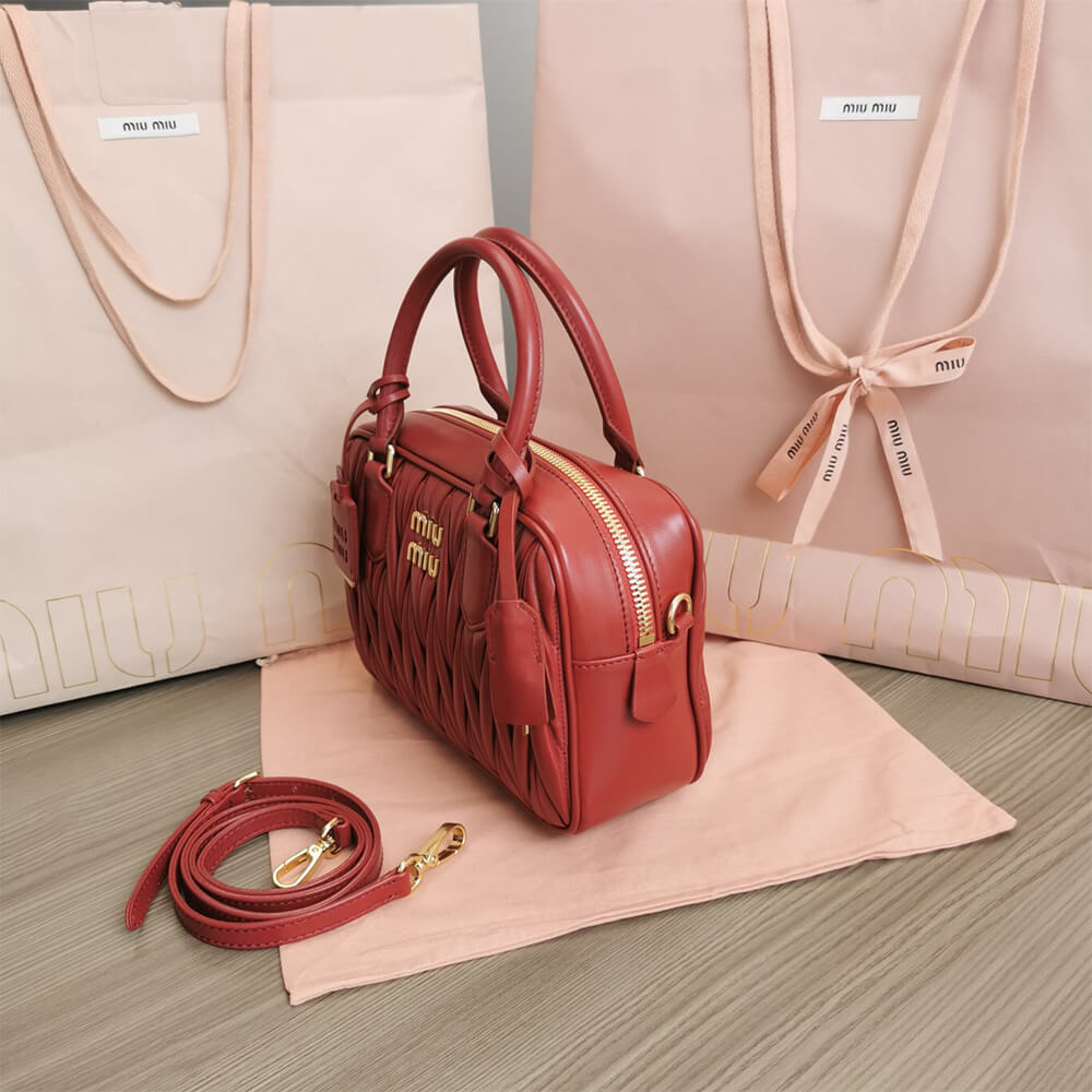Matelasse nappa leather top-handle bag